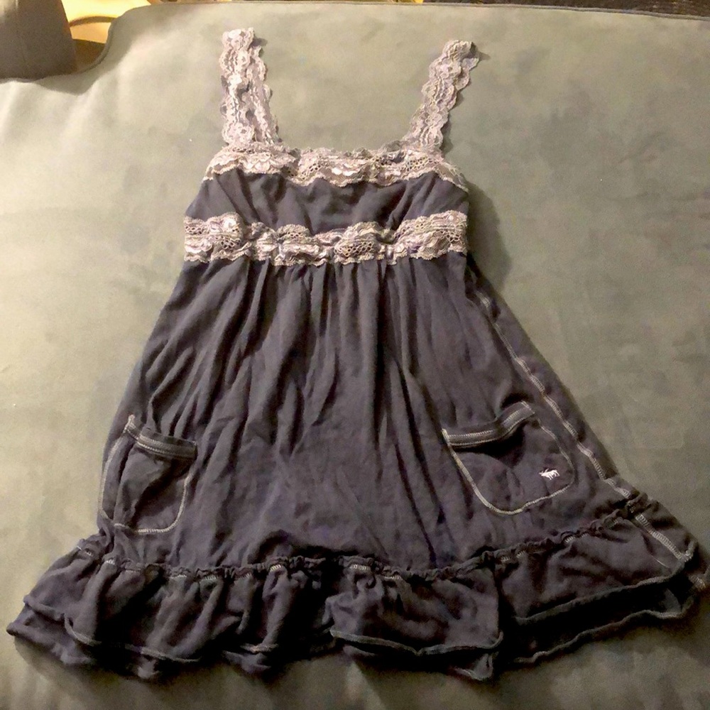 Abercrombie & Fitch navy laced lined empire tank